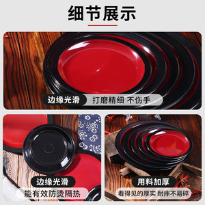 Melamine Round Buffet Plate Deep Shallow Thickened Shatter Resistant Imitation Porcelain Tableware Hotel Use - Product Image 2
