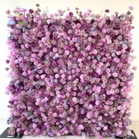 F 8x8 floral mur toile de fond luxe tissu orchidée artificielle soie rose fleur panneau 3d roll up fleur mur pour mariage événement décor