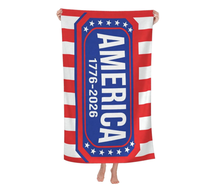 Serviette de plage America 250, 1776-2026, 250e anniversaire, drapeau patriotique imprimé, microfibre, sans sable, séchage rapide, pour cadeau
