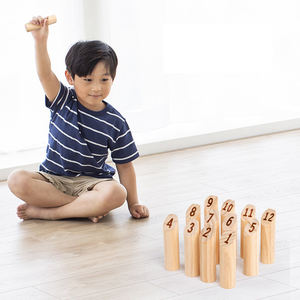 Ensemble de <span class=keywords><strong>jeu</strong></span> de lancer en bois 12 jeux de lancer de blocs numérotés ensemble intérieur <span class=keywords><strong>jeu</strong></span> de cour de bowling pour enfants adolescents adultes famille - Product Image 1
