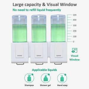 SVAVO Hôtel <span class=keywords><strong>Triple</strong></span> <span class=keywords><strong>Distributeur</strong></span> De <span class=keywords><strong>Savon</strong></span> Manuel Shampooing <span class=keywords><strong>Distributeur</strong></span> Pomme De Douche <span class=keywords><strong>Distributeur</strong></span> De <span class=keywords><strong>Savon</strong></span> - Product Image 3