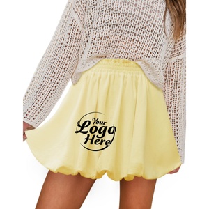 Women's High Waist Denim Shorts with Ruffled Pockets Casual Mini Skirts Bubble <b>Skorts</b> Inspired by Tennis Team - Product Image 5
