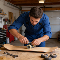 Planche de skateboard en érable canadien à double rocker, design personnalisé, roulements ABEC-9 moulés par gravité, construction durable pour adulte
