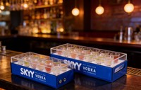 Plateau lumineux LED personnalisé pour verres à shot de barman avec base en verre illuminée