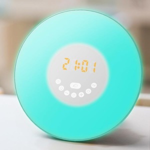 Digital Sunrise Alarm <b>Clock</b> Color Changing LED Wake Up Light FM Radio Snooze Round Table <b>Clock</b> <b>for</b> <b>Bedroom</b> - Product Image 3