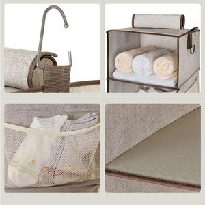 Dos Organizadores Colgantes Separables de 3 Niveles, Bolsa de Almacenamiento Plegable de Tela para Colgar Sobre la Puerta para Ropa - Product Image 3
