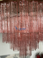 Lustre en verre rose de Murano, luminaires suspendus ronds modernes pour la maison, salle à manger, salon, restaurant, décoration