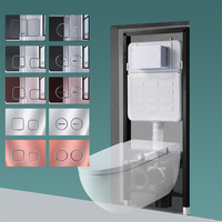 ABS-001-WHITE Plaque de chasse d'eau carrée à double bouton-poussoir pour réservoir de toilettes, design moderne et écologique pour les réservoirs de toilettes de salle de bain