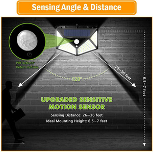New Waterproof Pathway PIR 100 <b>Led</b> Solar <b>Motion</b> <b>Sensor</b> <b>Light</b> for Home, Outdoor Emergency Security Garden Solar Wall <b>Light</b> - Product Image 3