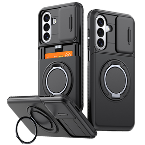 Custodia scorrevole per fotocamera da auto per Samsung Galaxy A37 con cavalletto e slot per carte, compatibile con A57 A27 A17 A56 A36 A26, antiurto - Product Image 1