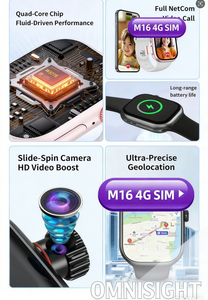 Nouvelle montre intelligente M16 4G avec appels vidéo, étanche IP68, moniteur de fréquence cardiaque et applications sociales - Product Image 5