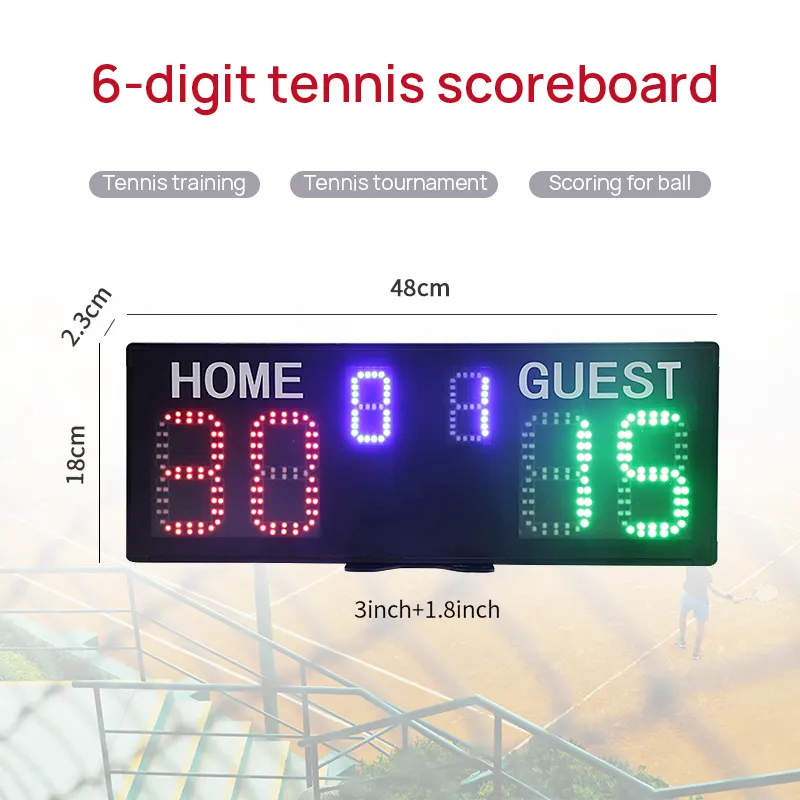 Ganxin Remote Digitaal Scorebord Draagbare Batterij Ingebouwde Sport Scorebord Batterij Draadloos Led Tennis Scorebord