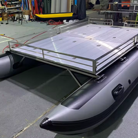 Bateau gonflable de catamaran de plancher de PVC à grande vitesse de 5m avec le moteur pour surfer et pêcher des activités en plein air