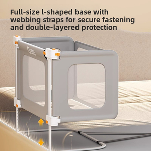 เตียงเด็กอ่อนแบบพกพา 3-in-1 พับได้ พร้อมราวกันตกแบบตาข่ายป้องกันการกระแทก ปรับระดับความสูงได้ ใช้ได้ทั้งเดินทางและที่บ้าน - Product Image 4