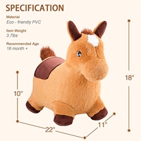 Jouets de sport pour enfants, trémie d'espace gonflable, Animal rebondissant, cheval en peluche pour le jeu de saut