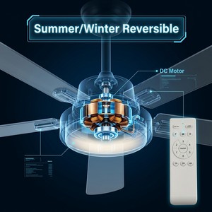 Fan <b>Light</b> with <b>Light</b> Kit LED <b>Ceiling</b> Lamp Wooden Blades Living Room Bedroom Chandelier - Product Image 1