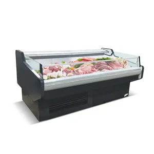 Comercial Open Counter Top Servir Deli Peixe Comida Fria Carne Fresca Exibição Frigorífico Showcase Cooler Chiller