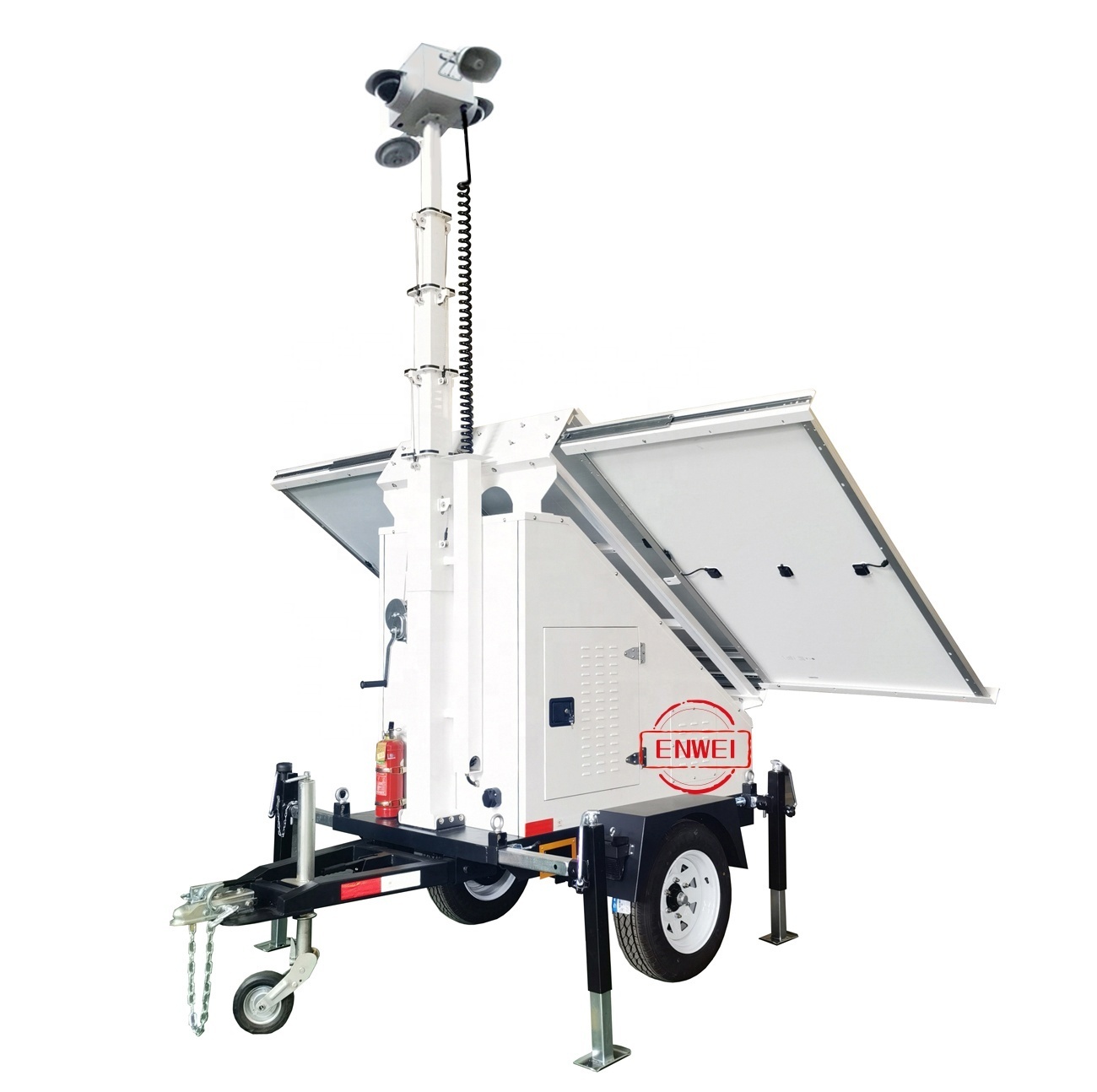 Surveillance Camera Solar Trailer For Construction Sites Monitoring