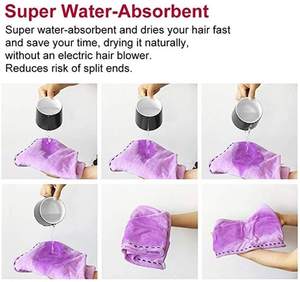 Microfibre Cheveux Serviette Wrap Ensemble-<span class=keywords><strong>Anti</strong></span>-Frisottis Serviette En Microfibre pour Cheveux Longs Bouclés Serviettes de Séchage Rapide De Cheveux Magique Sec pour les femmes - Product Image 4