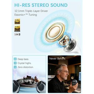 Audífonos Inalámbricos de Conducción Ósea Essonio, Bluetooth 6.0, Sonido Estéreo, Ligeros, Deportivos, Blancos - Product Image 5