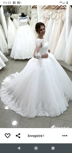 New Luxury Royal Bohemian Floral Print Lace Waist Chapel Train Custom A-Line Silhouette Wedding Dresses - Product Image 3