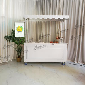 Chariot à bonbons en métal personnalisé Chariot mobile sur roues avec boîte à lumière LED - Product Image 3