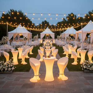 Discothèque LED Meubles RVB Changement de couleur Table d'événement Télécommande Table de cocktail ronde LED bar Table basse Meubles d'événement - Product Image 2