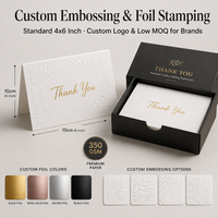 Ensemble de cartes de remerciement personnalisées de luxe vert sauge 4x6 pouces 350 g/m² avec enveloppes, dorure à chaud botanique en relief pour cadeau de mariage