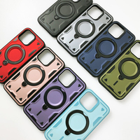 Coque magnétique robuste pour iPhone 16 coque en plastique, protection antichoc pour iPhone 15pro max 16 plus 14 13 coque béquille magnétique