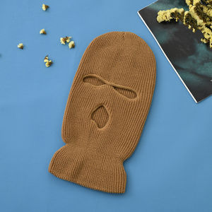 Atacado Y2K Ciclismo Inverno Balaclava Ski <span class=keywords><strong>Mask</strong></span> Logotipo Personalizado Três-Buraco Windproof Malha Chapéu - Product Image 4