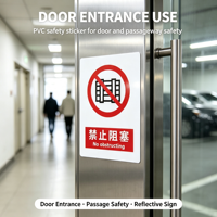 Segnale di Sicurezza 'Non Bloccare' in PVC 20x15cm, Adesivo Riflettente Stampato Digitalmente per Porte e Passaggi, Vendita all'Ingrosso OEM Nf
