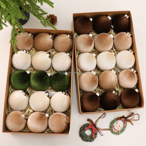 Decoración Colgante para Árbol de Navidad <span class=keywords><strong>Mubai</strong></span>, Bolas de Tela de Espuma de Terciopelo Rojo de 7.5 cm para el Hogar, Navidad, Caja Rígida Multicolor - Product Image 4