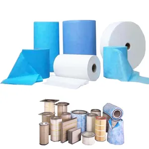 Manufacturers coarse denier flat roll plain weave polyester PET filament spunbond non-woven Fabric dust-proof filter lining