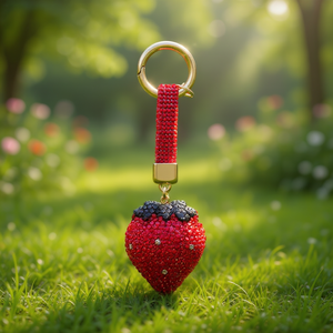 Llavero de Cristal con Forma de Fresa, Brillante, de Aleación de Zinc, con Punto de Cruz, Regalo Promocional - Product Image 2