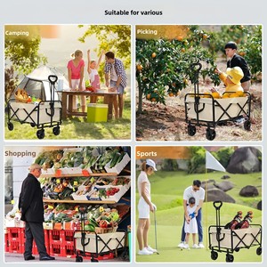 双层易移动铝制折叠车重型购物车，带四轮平台结构 - Product Image 2