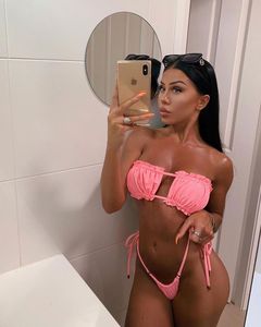<span class=keywords><strong>Bikini</strong></span> Sexy da Donna a Due Pezzi, Costume da Bagno <span class=keywords><strong>Senza</strong></span> <span class=keywords><strong>Spalline</strong></span> con Perizoma, Costume Bandeau Femminile, Micro <span class=keywords><strong>Bikini</strong></span> con Lacci - Product Image 5