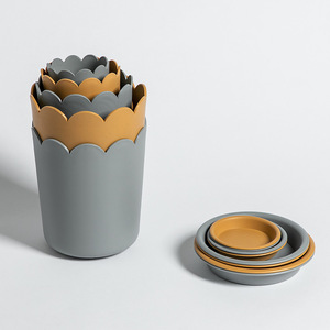 Maceta <span class=keywords><strong>de</strong></span> Plástico P502 con Pétalos, Moderna y Minimalista, <span class=keywords><strong>para</strong></span> Plantas <span class=keywords><strong>de</strong></span> Oficina, Bandeja Creativa Compacta <span class=keywords><strong>para</strong></span> Uso en Interiores - Product Image 3