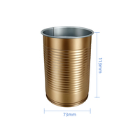 Fabricant sur mesure de boîtes métalliques rondes vides de 73 mm x 113 mm pour thon/jambe de porc/viande de poulet