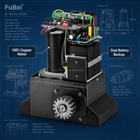Ouvre-porte coulissant automatique Fubei 800 kg DC24V à énergie solaire avec batterie de secours et signal radio crypté pour allée