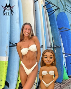 Mly מחרוזת ביקיני 2 חתיכה סט בגד ים מותאם אישית בגדי ים בגדי ים נשים - Product Image 5