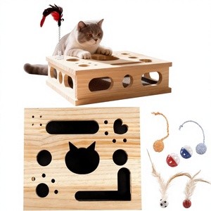 LYP Brand <b>Cat</b>-1 Model Educational High-quality Wood Nail File <b>Box</b> with Sandpaper Stress-Free Interactive Toy for Indoor <b>Cats</b> - Product Image 1