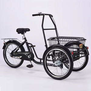 Oferta Especial: Triciclo Doble para Adultos Mayores con Asiento Trasero, Carrito de Compras, Marco de Acero al Carbono, Ruedas de 20 Pulgadas, Freno de Disco Trasero - Product Image 1