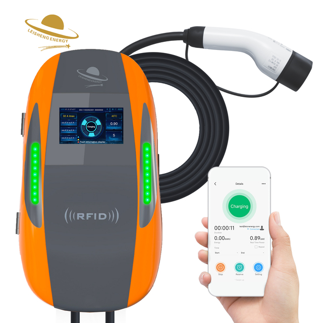Ocpp Load Management Bidirectional V2h and V2g Wallbox Ev Charger for Electric Vehicle 7kw Ev Charger Type 2 Support Iso15118