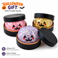 Cadeaux de fête d'Halloween pour filles et enfants : Boîte mystère surprise, Jouet sensoriel anti-stress Fidget Squishy en forme de boulette vapeur, citrouille et œil