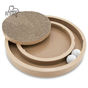 Tiragraffi per Gatti in Cartone e Sisal Naturale Moderno, Giocattolo Interattivo con Pallina, Accessorio per Proprietari di Gatti - Product Image 1