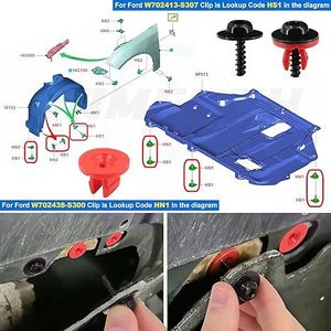 Kit de sujetadores para automóvil, 447 Uds., clips de nailon de plástico, tornillos, retenedores para reparación de carrocería de coche W713297 S300 - Product Image 2