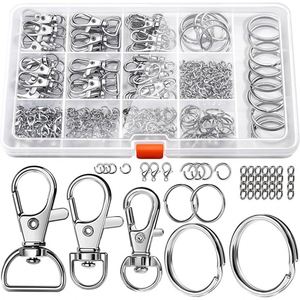 265 Piezas de Clips para Llaveros, Anillas Metálicas con Cierre de Langosta, Anillas para Llaveros para Manualidades y Joyería - Product Image 1