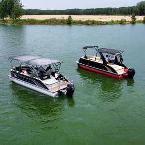 Tùy Chỉnh Giá Rẻ Mini Năng Lượng Mặt Trời Sang Trọng Đảng Khung Nhôm Phao Thuyền Nổi Pontoons Thuyền Đảng Sà Lan - Product Image 1