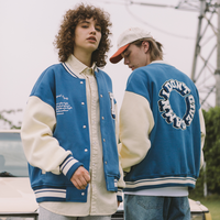 INFLATION noir OEM marque Patch personnalisé Varsity Baseball Jacket vêtements d'hiver pour hommes vestes pour hommes