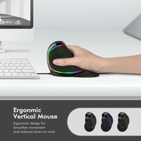 Souris verticale M618 Plus pour jeux, filaire, ergonomique, souris sans fil, 6 boutons, 4000 DPI, optique, main droite, pour PC portable